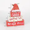 Conjunto de Quatro Peças de Madeira Placas Decorativas de Mesa de Natal, Chapéus de Natal, Peças de Placa de Madeira Decorativas de Mesa de Natal, Suporte em Camadas