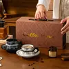 Conjunto de Xícaras de Café de Cerâmica de Luxo Leve, Chá da Tarde, Xícara Doméstica, Conjunto de Chá, Xícara e Pires de Alto Valor, Caixa de Presente, Par de Xícaras de Presente