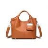 2025 Nova Moda Versátil Couro de Vaca Ombro Único Transversal Bolsa de Mão de Couro Genuíno de Alta Qualidade Bolsa Saco Bolsa Feminina Transfronteiriça
