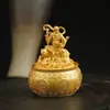 Nuevo Oro Arena Zhao Gongming Tazón del Tesoro Adornos Giratorios Decoración de Escritorio de Oficina Adornos de Fortuna Adornos del Dios Marcial de la Riqueza