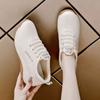 2026 Primavera Nuevo Estilo Casual Cómodos Suela Suave Zapatos Mocasines para Mamá Mayor Mujer Blancos Planos de Trabajo de Cuero