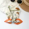 100% Algodón Diseño Coreano Cuadros Azules Cuadrado Pequeño Bufanda para Mujer Primavera Verano Versátil Combinación Camisa Decoración Bufanda Pequeña para Cuello Bufanda de Seda