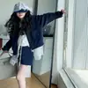 Nuevo Traje de Otoño de Encaje de Media Longitud 2025 Traje Culotte Sudadera con Capucha Chaqueta Coreana para Niñas Chaqueta Empalme