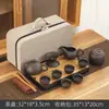 Set de Té Kung Fu de Viaje de Arena Púrpura Set Pequeño Bolsa Portátil Tetera Simple para el Hogar Regalo para Exteriores Logo