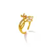 Anillo abierto de serpiente con lazo microincrustado de circonita, de lujo ligero europeo y americano, elegante y versátil, en stock para venta al por mayor