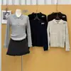 6 bolinhas coloridas, suéter de malha de alta qualidade com gola polo para mulheres, outono e inverno, elegante e versátil, peça básica justa ao corpo