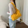 Bolsa de Ombro com Padrão de Tecido Macio Estilo Coreano para Mulheres 2026 Nova Bolsa Tote Grande Capacidade para o Dia a Dia Bolsa de Ombro Único Transversal