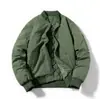 Jaqueta Piloto Quente Outono e Inverno Algodão e Espessamento Impermeável Casaco Masculino Cor Sólida Macacão de Voo Americano Bordado Personalizado