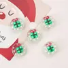 Guirlanda de Natal Desenho Animado Pintada à Mão Presente Contas de Vidro Chatas DIY Pulseira Brincos Contas de Vidro Material para Acessórios
