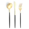 Popular cubertería de acero inoxidable Portugal de 4 piezas, cuchillo, tenedor y cuchara, juego para comida occidental, cuchillo para bistec, suministros para hotel y restaurante