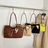 Nova Bolsa de Mão Simples, Bolsa de Ombro Color Sólida Elegante e Versátil, Bolsa Tote para Passeio, Bolsa de Braço Casual para Trabalho e Deslocamento