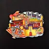 Imanes de Nevera de Madera y Resina de Ciudad Turística, Souvenirs de Atracciones Emblemáticas, Pegatinas Magnéticas Originales de Madera Tendencia Nacional