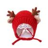 Gorro de Bebé Invierno Lindo Súper Lindo Rojo Año Nuevo Gorro Tejido Infantil Protección para Orejas Cálida Versátil Gorro de Lana