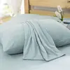 Fronha Simples Listrada Tricô Algodão Fronha Única Algodão Jersey Algodão Puro Par de Fronhas Venda Direta