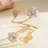 Pulsera de Brazo con Flor de Goteo de Aceite Estilo Metal Europeo y Americano, Pulsera de Moda y Dulce, Joyería de Gama Alta de Nicho