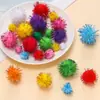 Pompones de Hilo Dorado de Colores Bolas de Felpa de Polipropileno Accesorios de Decoración Navideña para Ropa DIY Infantil Decoraciones Festivas