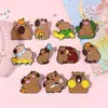 Broche Caricatura Capibara Lindo Animalito Insignia de Metal Capibara Esmalte Bidimensional Insignia de Decoración para Ropa