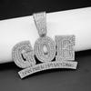 Letra Goe Trendy Rap Hip-Hop Colgante Diamante Completo Cadena Cubana Engrosada Fabricante de Joyería Transfronteriza Venta al por Mayor