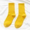 Calcetines Deportivos de Color Sólido de Moda para Mujer para Primavera y Otoño, Calcetines Finos de Tubo Medio Estilo Coreano Fluorescentes, Calcetines de Algodón Negros Versátiles Hip-Hop Callejero para Mujer