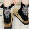 Calcetines Largos de Huevo de Gato Lindos Hechos a Mano de Verano para Mujer Populares Calcetines de Huevo de Gato Tridimensionales Abstractos Calcetines Divertidos de Media Pantorrilla para Mujer