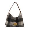 Bolsa feminina de lã 2024 nova bolsa de ombro moda coreana bolsa de mão xadrez bolsa de comércio exterior doce entrega em peça única