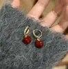 Aretes de Fruta de la Paz Estilo Navidad con Diamantes Brillantes, Exquisitos, Únicos, de Alta Gama, Lujo Accesible, Aretes para Atmósfera de Fotos Navideñas