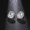 Brincos de zircão de platina galvanizados de cobre transfronteiriços novos, colar, terno, joias europeias e americanas, brincos de jantar de casamento
