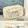 Bolsa de Lápis Estilo Japonês Ika Wa Pain Bolsa de Pão Coração de Menina Fofo de Alto Valor Grande Capacidade Impressa Bolsa de Armazenamento Multifuncional