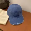 Gorra de Pato de Alta Gama con Visera Plana, Mezclilla Rasgada y Lavada, Gorra de Béisbol para Mujer, Verano, Circunferencia de Cabeza Grande, Visera Ancha, Gorra para Cara Grande