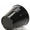 Vasos de Flores Especiais de Plástico Preto para Jardinagem e Cultivo de Mudas, com Design de Listra Horizontal Brilhante, Estilo Simples, Adequado para Uso Interno e Externo, Feito de Material PP