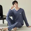 Pijama de Hombre Primavera y Otoño 2026 Nuevo Algodón Puro Manga Larga Lindo Dibujo Animado Conjunto de Ropa para el Hogar para Adolescentes Hombres Invierno