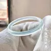 Pulsera de Barra Redonda de Cuarzo Tipo Hielo Natural de Alta Calidad al por Mayor, Calcedonia Azul, Pulsera de Agua Clara Azul