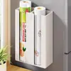 Estante de Almacenamiento Magnético para Refrigerador de Cocina, Bolsa Conservadora de Frescura, Artefacto para Toallas de Papel, Caja de Almacenamiento de Plástico para Envoltura de Alimentos para el Espacio Lateral