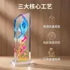 Empresa de trofeos personalizados evento de reunión anual competencia escolar premio regalo conmemorativo medalla de cristal para empleados destacados