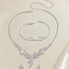 Accesorios de vestir para mujer, fiesta de banquete de explosión transfronteriza, boda, collar y pendientes de novia con diamantes de imitación europeos y americanos.