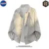 Camisa de manga larga con cuello de la marca NASA, de alta calidad, moderna, de lujo ligero, para hombre, casual y a la moda, talla grande, para primavera y otoño