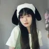 Estilo japonés celebridad de internet dulce lindo sombrero de lana con orejas de conejo drapeadas femenino estilo coreano otoño e invierno cálido tejido lana sombrero para el frío moda