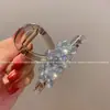 Presilha Garra de Cristal Strass Estilo Coreano para Mulheres, Adequada para Penteados de Coque, Presilha Tubarão com Design Elegante, Acessório de Prendedor para Rabo de Cavalo Alto