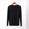 Gabinete de Retiro Suéter de Punto con Cuello Redondo para Hombre Camisa de Punto Juvenil Manga Larga Top Sencillo Color Sólido Suéter Cálido Camiseta Base 503101