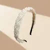 Diadema de Perlas de Lujo Ligero Transfronteriza de Amazon, Accesorios para el Cabello de Moda y Versátiles, Tocado Retro de Novia, Diadema Ancha Cosida a Mano