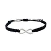 Pulseira Transfronteiriça Simples de Liga com 8 Palavras Amor Ilimitado Tecida Ajustável Pulseira Europeia e Americana Criativa de Amizade para Casal Pulseira
