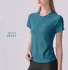 Camiseta Deportiva de Manga Corta para Yoga, Capa Base Sin Costuras, Camiseta Deportiva, Hombro Normal, Adelgazante, Ropa de Fitness para Yoga, Manga Corta, Corte Ajustado, Ceñida, Mujer