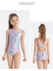 Traje de baño de escamas de pez para niñas, Lindo traje de baño de una pieza, Traje de baño de una pieza triangular para niñas, Traje de baño para niños mayores, Aprendiendo a nadar