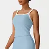 Nuevo Sujetador de Ropa de Fitness Europeo y Americano, Camisola de Color Contrastante con Almohadilla en el Pecho, Top Deportivo de Alta Elasticidad, Hermoso Chaleco de Yoga de Espalda