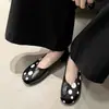 Produção o Ano Todo~Nova Coleção Primavera 2026 Sapatos Femininos de Salto Baixo com Bolinhas, Bico Redondo Confortável, Corte em V Emagrecedor para Primavera