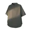 Camisa Polo de Manga Corta Casual Transpirable G-stone con Media Cremallera, Cuello Alto, Secado Rápido y Dobladillo Curvo