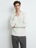 Camiseta básica de manga comprida, camiseta Henley de cor sólida, top casual simples de outono retrô masculino, camada interna