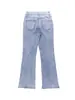 L006 Jeans de Campana de Tiro Alto Retro, Pantalones de Mezclilla Estilo Callejero, Marca de Tendencia Casual y Versátil