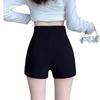 Terno Preto Calça de Perna Larga Feminina Pequeno Esticável Shorts de Quadril Roupa de Verão Estilo Americano Sexy Hot Pants Leggings
