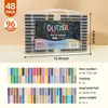 Caneta Marcadora Glitter de Ponta Dupla Cor Pérola Glitter Colorida para Crianças e Estudantes Caderno Pintado Gel Colorido Areia Movediça